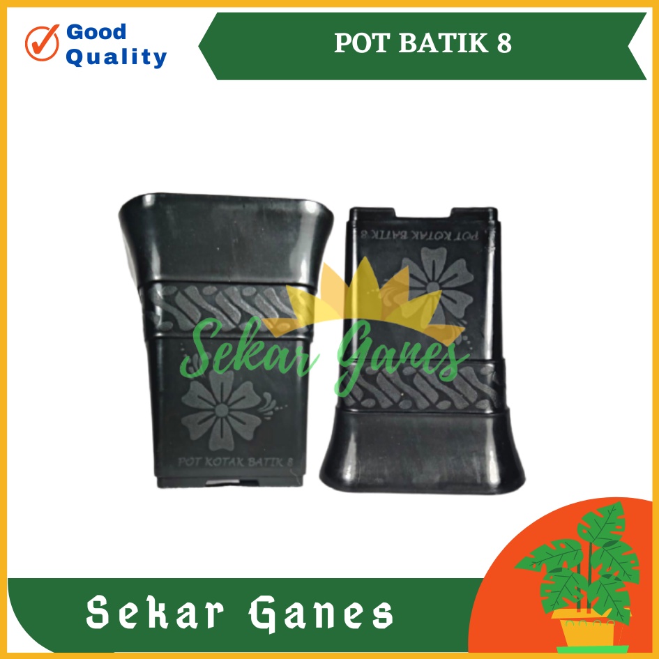 POT KOTAK SOFI BATIK 8 CM HITAM TEBAL POT KAKTUS MIRIP JUOS JUOSS MINI POT TINGGI BUNGA ARTIFICIAL