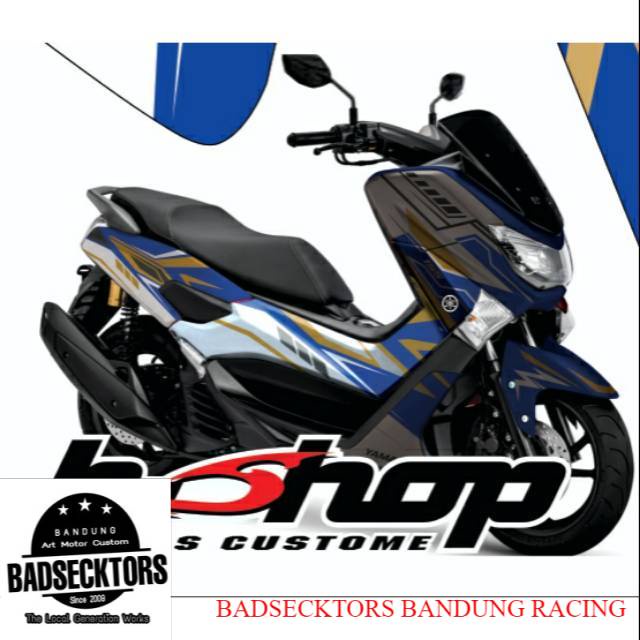 Decal full body yamaha nmax putih biru gold 426 keren