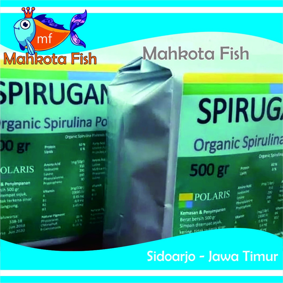 Spirulina, Spiruganik, Polar Green | Cepat Mutasi Warna Ikan | Vitamin Ikan | Pakan Kultur Kutu Air