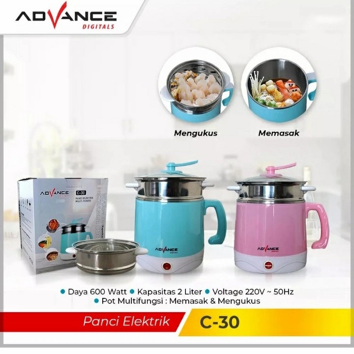 ADVANCE C-30 Warm Steamer Panci listrik Electric pan Serbaguna 2.0L