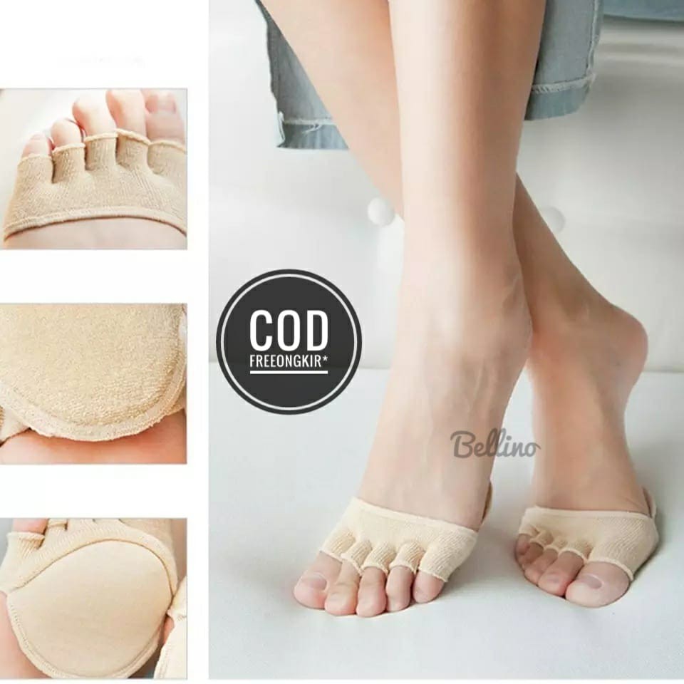 Sepasang Pelindung Jari dan Telapak Kaki Bagian Depan Unisex Bahan Lembut Toe Yoga Five Finger Socks