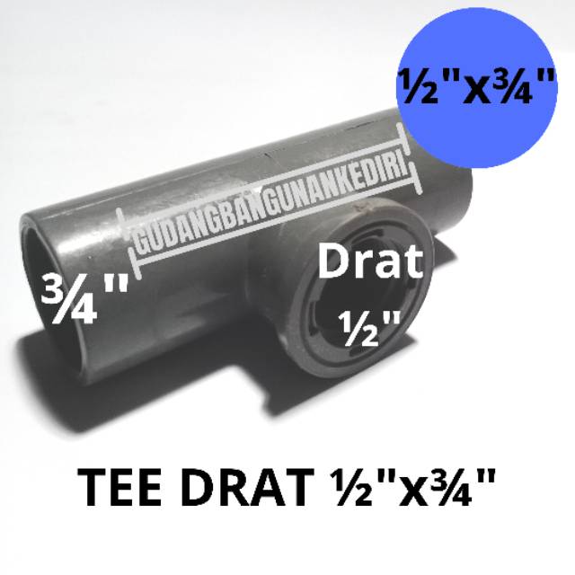 Tee drat 1/2&quot; x 3/4&quot; | faucet tee 1/2&quot; x 3/4&quot; JAYA