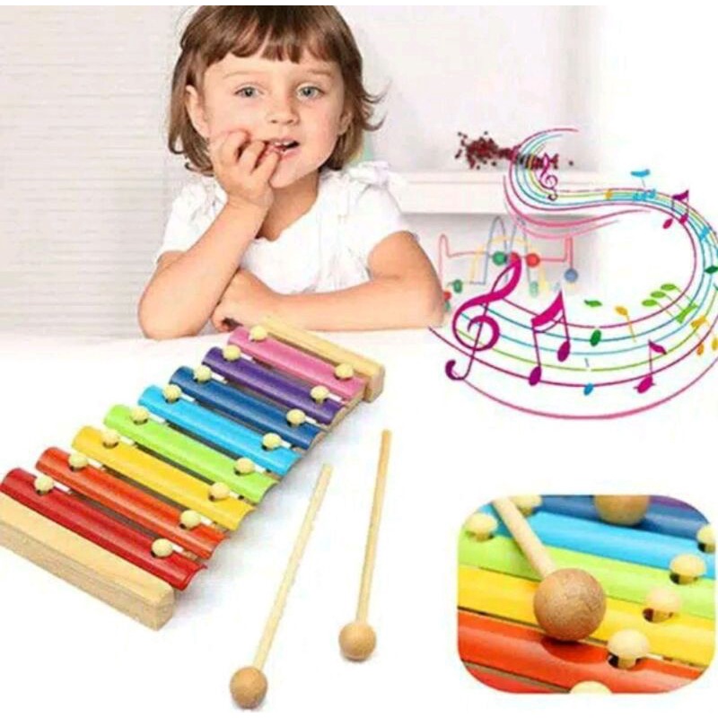 Xylophone/Alat Musik Ketukan Kayu Mainan Edukasi Anak