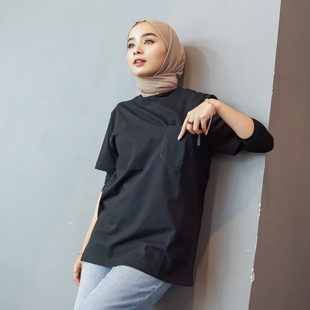 JINISO T-Shirt Pocket Everyday Kaos Basic-3