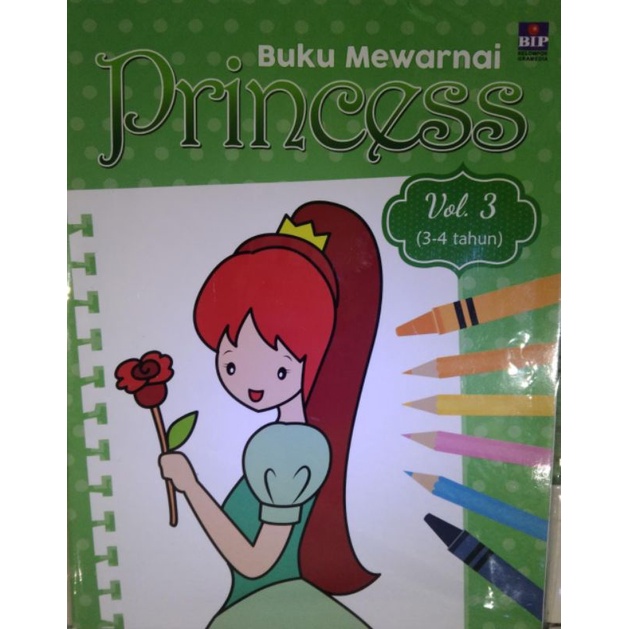Buku Mewarnai Princess Vol.3 ( Usia 3 - 4 Tahun )