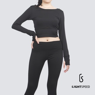 LIGHTSPEED Baju Olahraga Wanita / Baju Yoga / Baju Sport / Baju Olahraga Crop