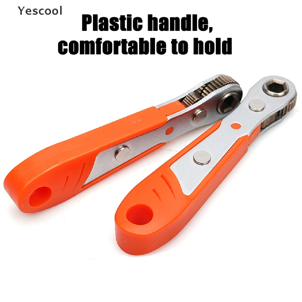 Yescool 1pc Obeng Ratchet Mini portable Adjustable 1 / 4 &quot;Hex Drive Bits