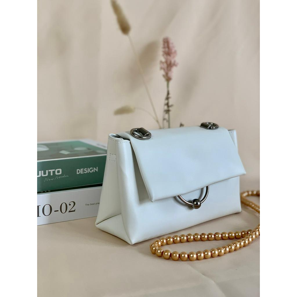 [7.7 Boombastis Sale⚡] - TAS WANITA CK795 CK GEOMETRIC CHAIN HANDLE BAG PREMIUM IMPORT