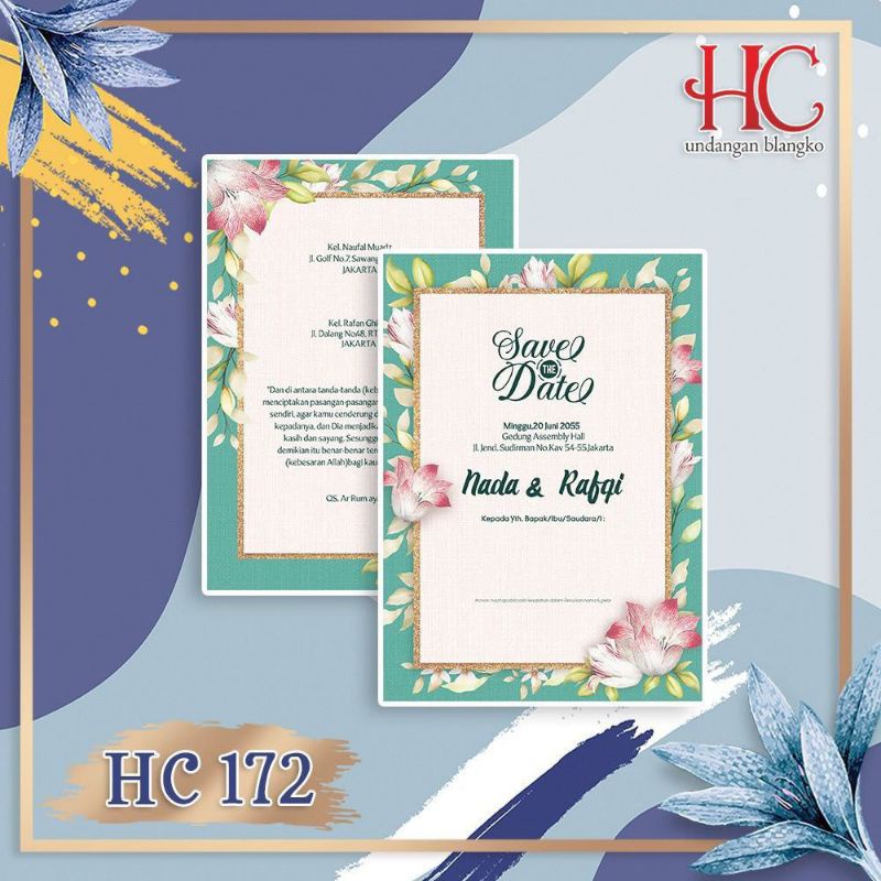 

Undangan Pernikahan Simple Elegan dan Murah Seri HC 172