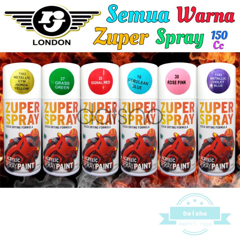 pilox cat semprot 150cc semua warna zuper spray pilok paint hitam kuning merah hijau biru ungu pink 