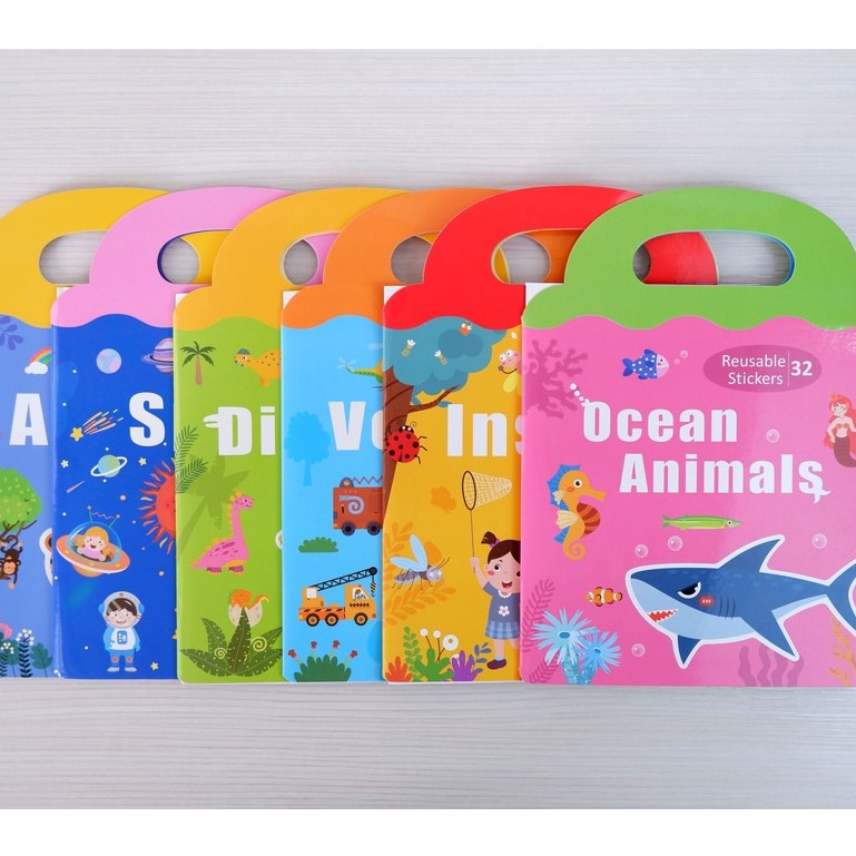 

Buku Stiker Anak dan Aktivitas Menempel Sticker Books with Reusable Waterproof Stickers for Kids Toys Boy Girl