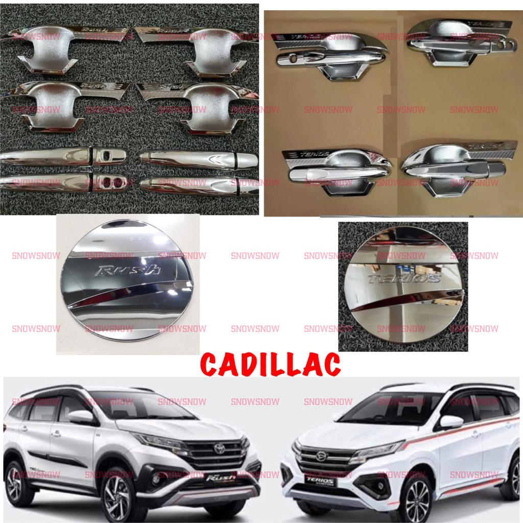 Paket Outer Handle Tank Cover All New Rush Terios 2018 2022 2023 GR SPORT Cadillac Elegant Hitam Chrome