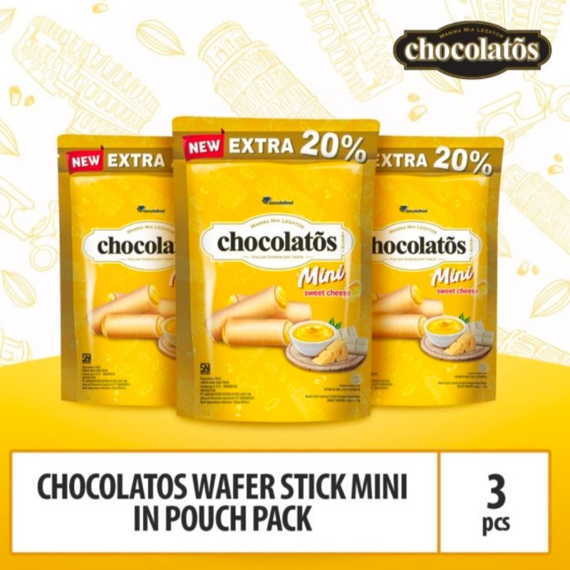 

Chocolatos mini cheese 78g x 3 | chocolatos mini rasa keju