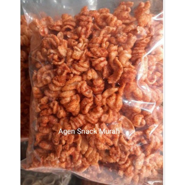 

SNACK MAKARONI SPIRAL 200GR PEDAS MANIS GURIH/SNACK RENYAH/SNACK CEMILAN/KILOAN