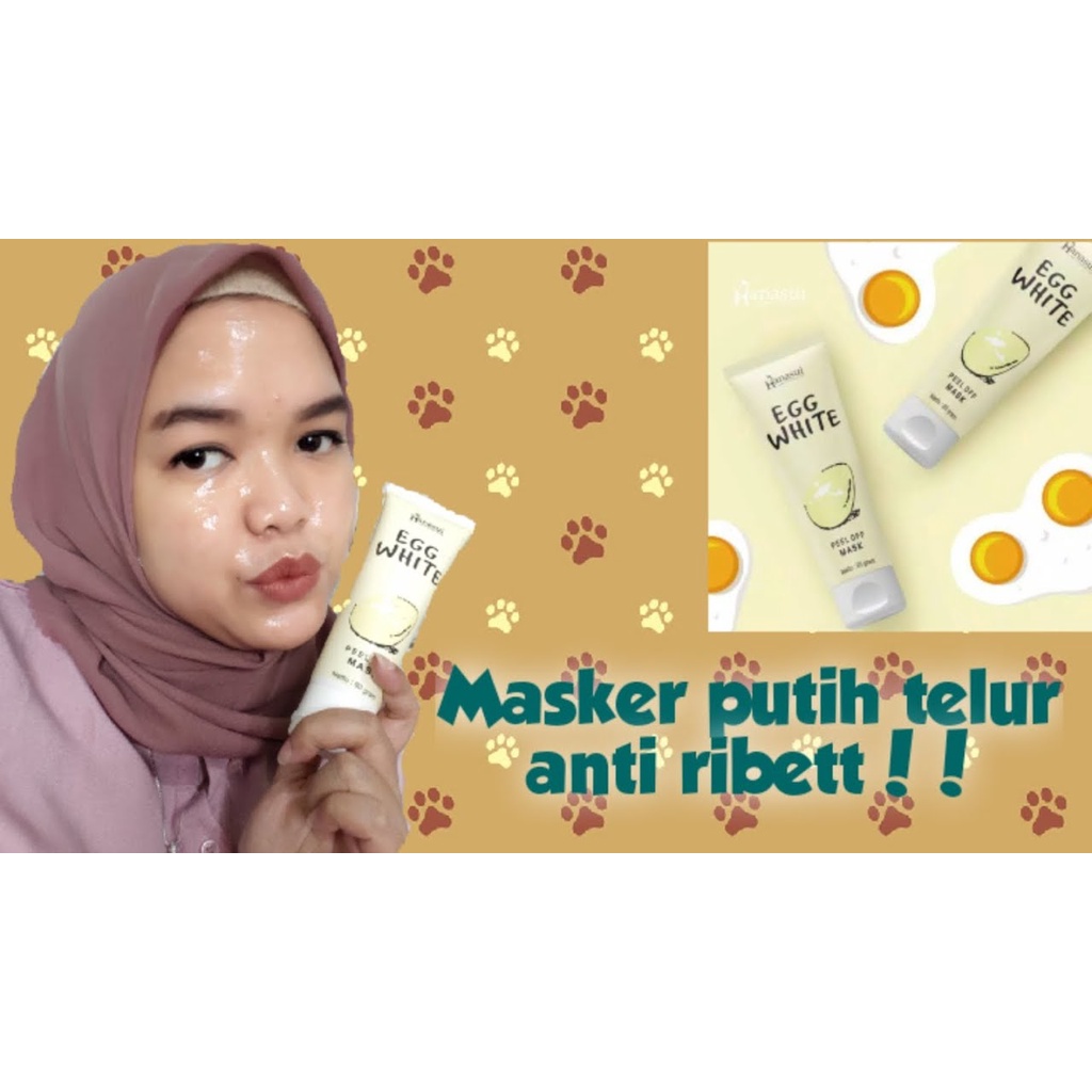 [COD] Hanasui Masker Putih Telur Perawatan Pencerah &amp; Pencerah Wajah - BPOM 85ml