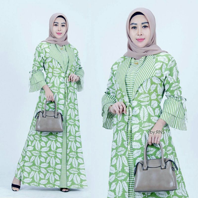 Gamis original RnS elegant Spesial busui Zipper depan