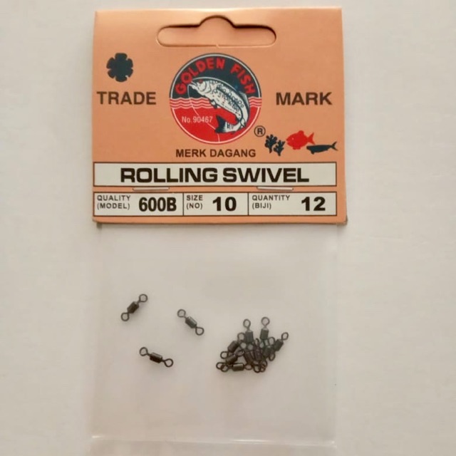 Rolling Swivel Kili Kili Pancing 600B Size 10 Golden Fish