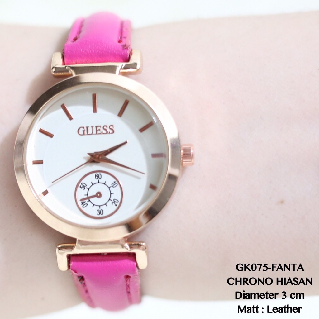 Jam tangan wanita guess fashion kulit cewek remaja grosir GK075