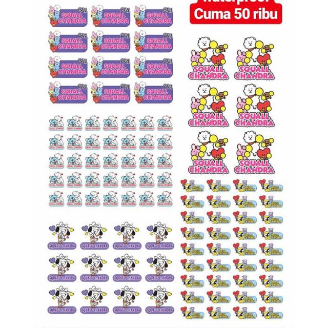 

Sticker nama anak waterproof