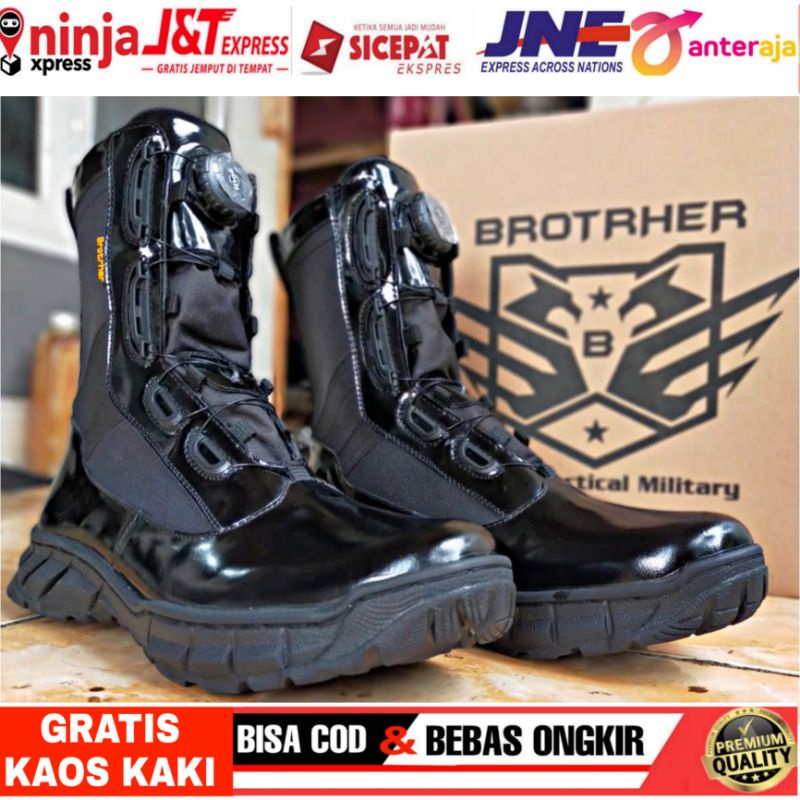 SEPATU PDL TALI PUTAR KULIT KILAP ASLI BROTRHER MAMBA
