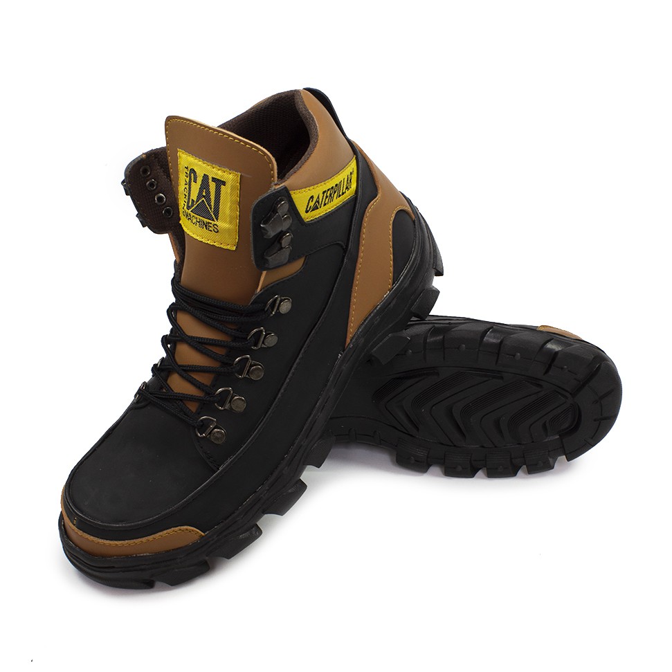 MS SHOP - CUCI GUDANG- Sepatu Boots Safety/Septi C4terpillar Argon Hitam Boot Outdoor Hiking Working