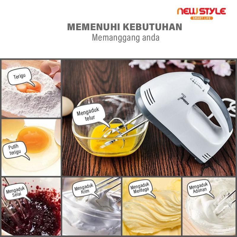 Hand Mixer SCARLETT Dengan 7 Kecepatan Free 4 Buah Alat Pengaduk