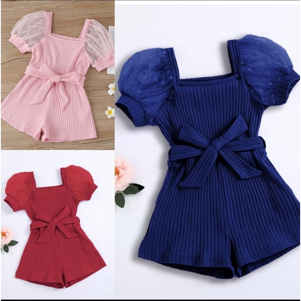 2 UKURAN M DAN L JUMPSUIT KID KARA FASHION PAKAIAN ANAK PEREMPUAN CATTON RIB MR