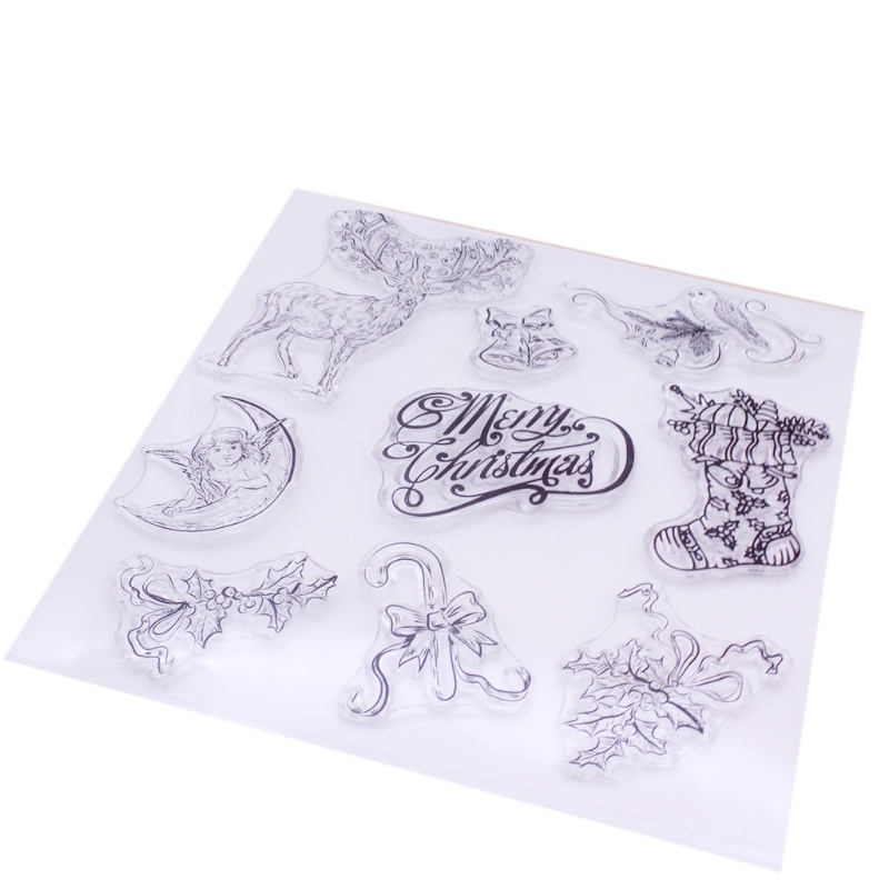 Stempel Segel Bening Desain Rusa Natal Bahan Silikon Untuk Dekorasi Album Foto Scrapbooking