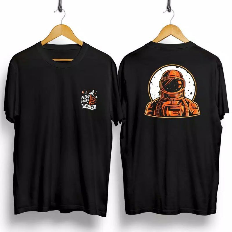 Kaos Pria Kaos Distro ASTRO SPACE ORANGE Black CN828