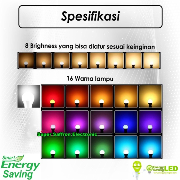 LAMPU BOHLAM LED RGB BERUBAH WARNA WARNI REMOTE CONTROL ORIGINAL - 3 Watt