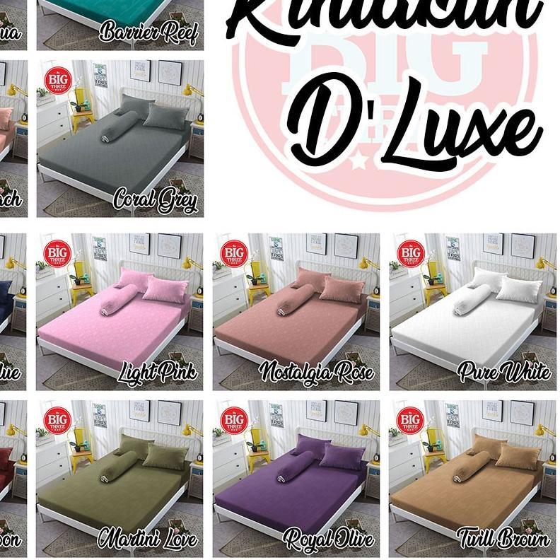 ♥ Kintakun Sprei 180x200 / 160x200 Navy ungu pink putih abu - King 180 Polos Emboss Embos SP Dluxe ♙
