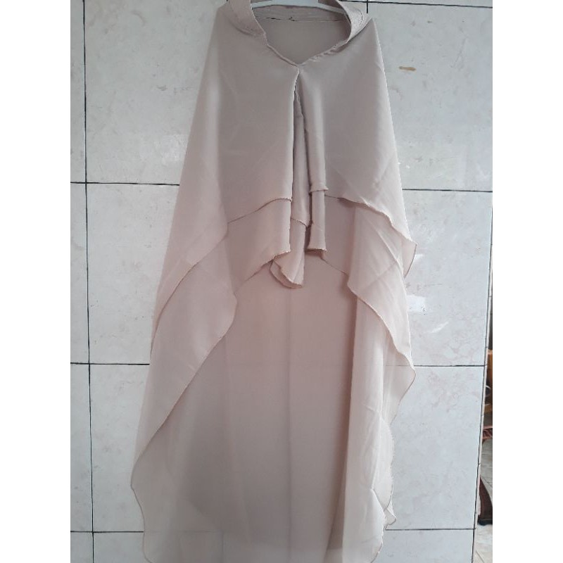 jilbab instan khimar mini ceruti 2 layer pinguin pad antem BARU
