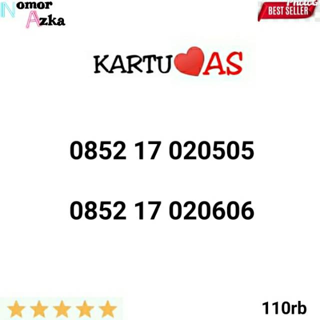 Kartu perdana nomor cantik as seri nomor kembar 0505 0606 in11