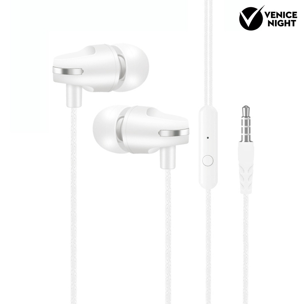 (VNEP) (Berkabel) Headset Earphone Earbuds In-Ear Heavy Bass Surround Noise Reduction Dengan Mic Untuk Travel