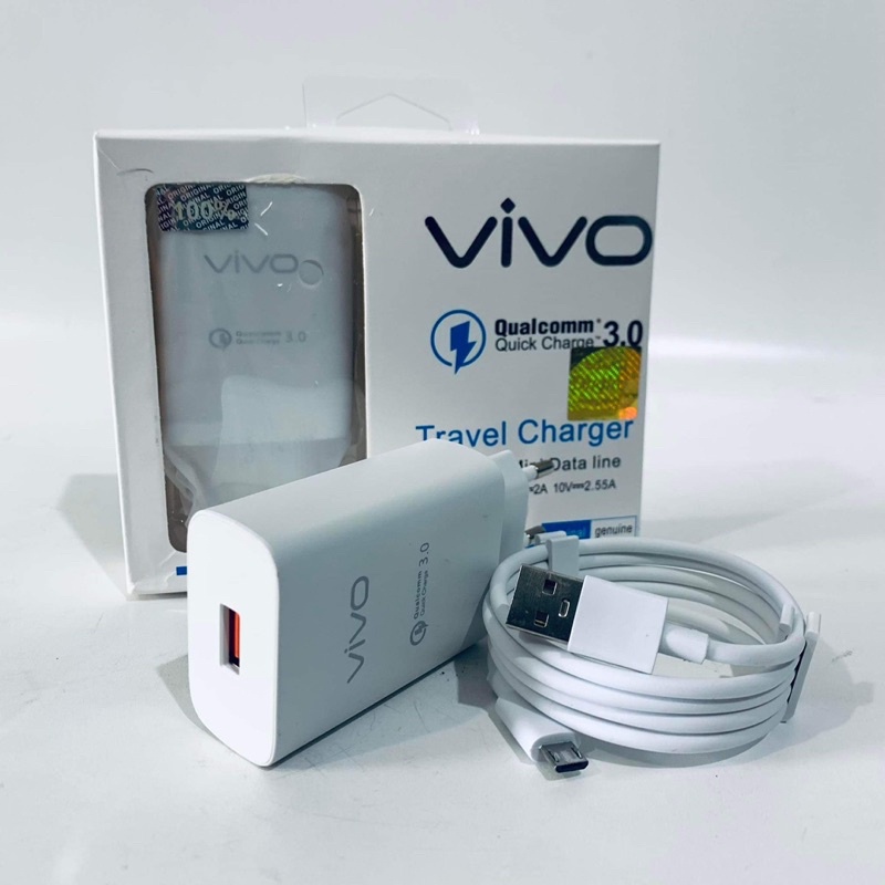 Charger Vivo Original Ori 100% QC 3.0 Quick Charge Fast Charging Micro V8