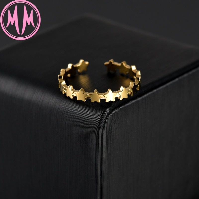 MORYMOSHI R341 Cincin Wanita Ring Star Titanium Stainless Anti Karat Anti Luntur Fashion Korea