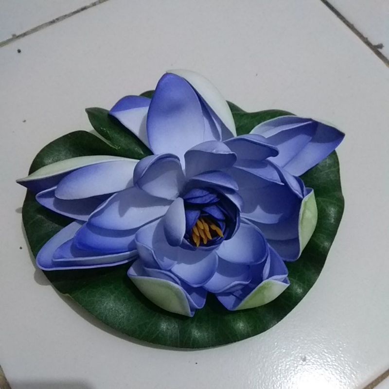 bunga teratai floating lotus flower eva sponge 17 cm cantik