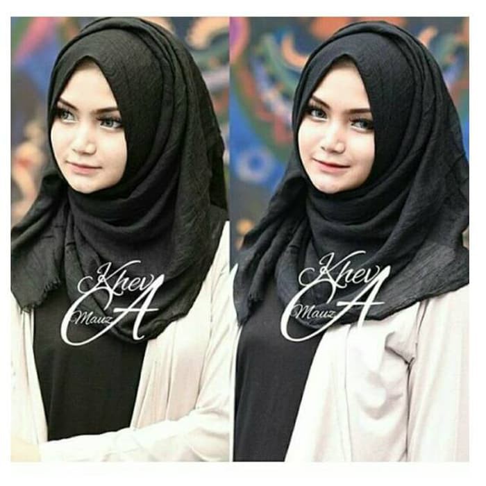PASHMINA RAWIS HITAM / PASMINA OMBRE / JILBAB POLOS / PASHMINA KUSUT  ER-272