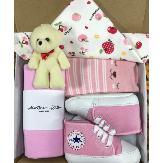 Hampers Baby Hampers Bayi Hampers Baby Newborn Baby Gift Set Unisex Kado Lahiran Bayi Laki Perempuan Hampers Slabber Series-Happy Pink