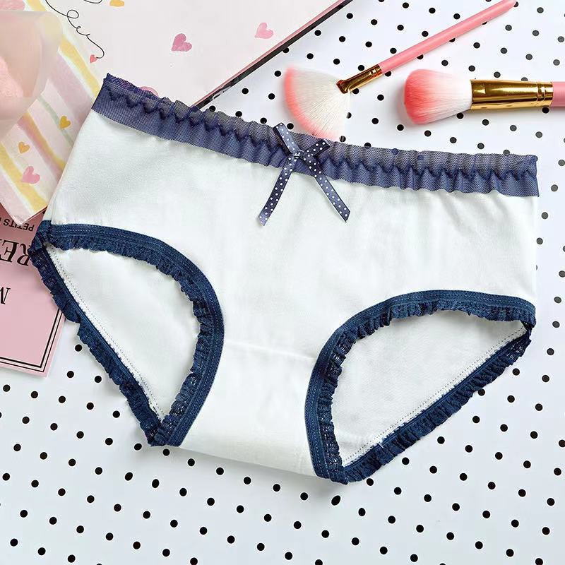 HOHO_HWANG (C-89) Celana Dalam Brief Mid Waist Bahan Katun Anti Bakteri Warna Polos Untuk Wanita-6