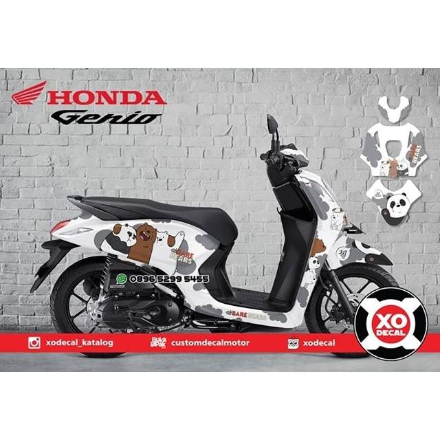 DECAL STICKER HONDA GENIO WE BARE BEAR DESIGN