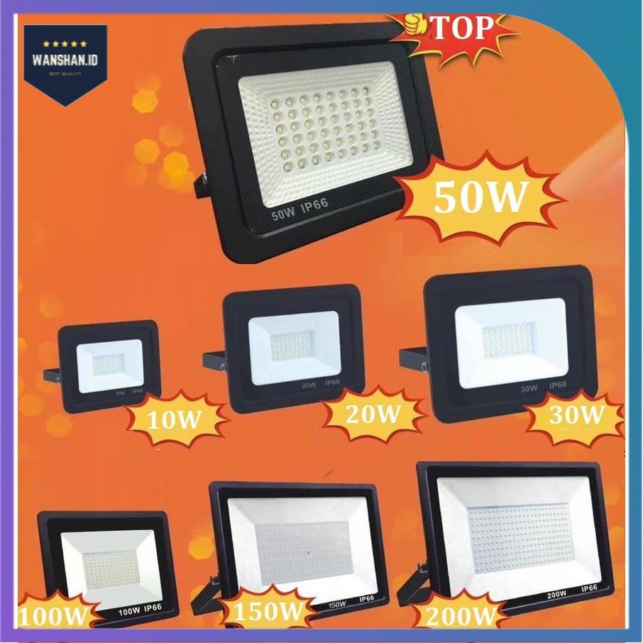 [WS] Lampu Led Sorot/tembak/floodlight LED 10W LED 20W LED 30W  LED 50W KAP SOROT PHILIPS MODEL