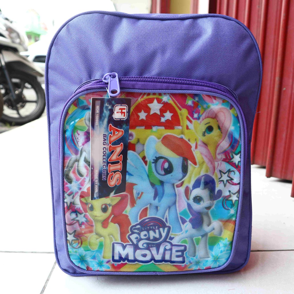 Tas Ransel Gendong Anak Motif Little Kuda Pony Warna Ungu Lucu Cantik