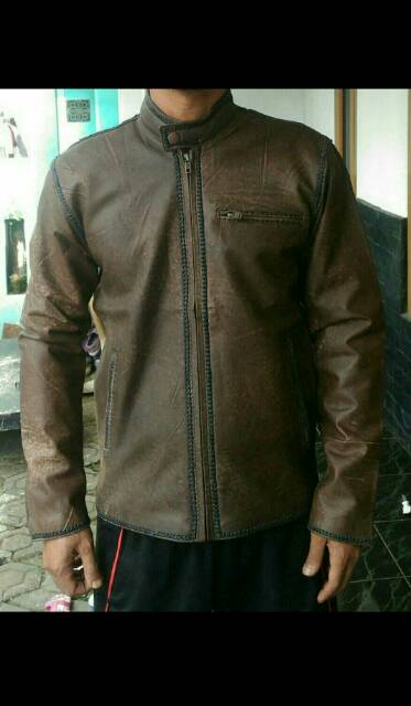 Jaket Kulit Asli Domba Super Model sulam