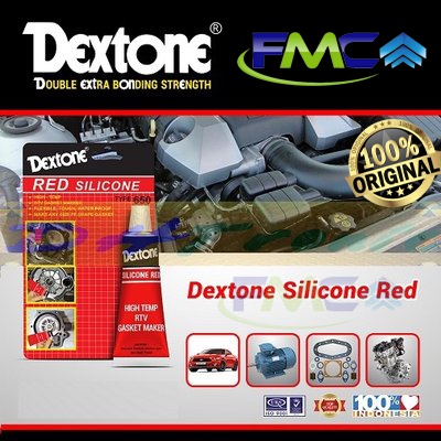 Lem Dextone Silicone Red 70Gram Sealer Auto Mesin Mobil Motor Industri Besi Baja Stainless Kuningan