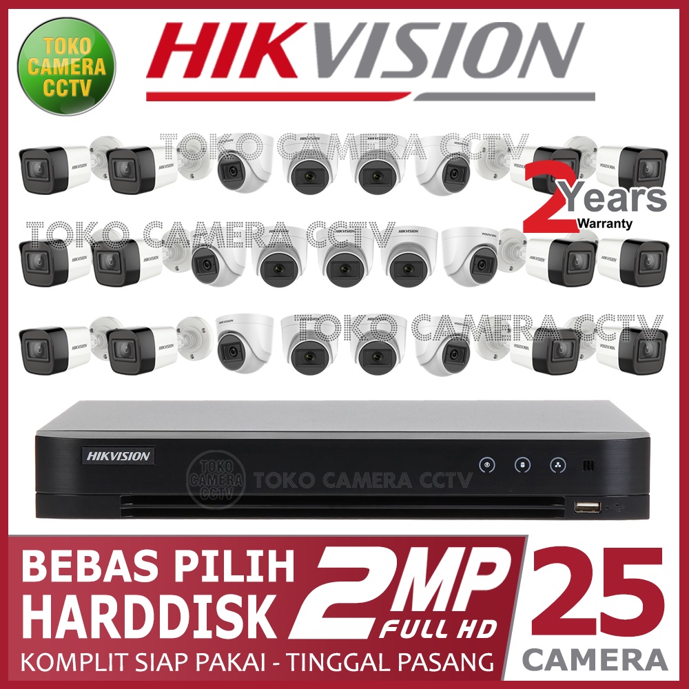 PAKET CCTV HIKVISION 2MP 32 CHANNEL 25 KAMERA