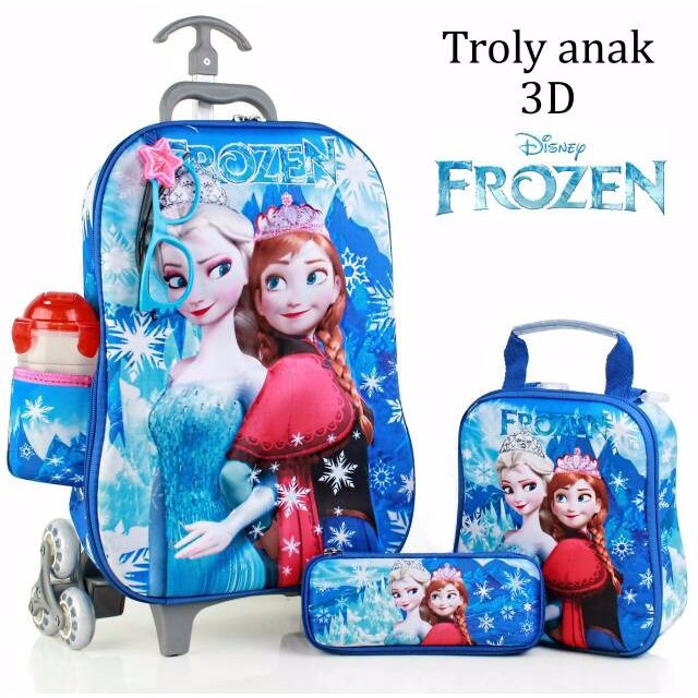 Va Tas Troli Trolley Anak 4in1 3d Frozen Elsa Star Biru Tas Dorong Gagang Samurai Shopee Indonesia