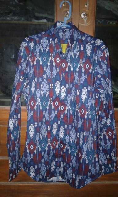 Freypv 8007 Slimfit Long Batik Songket M-l Kemeja Batik