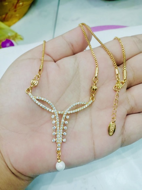 Kalung wanita lapis emas kombinasi leontin yaxiya xuping