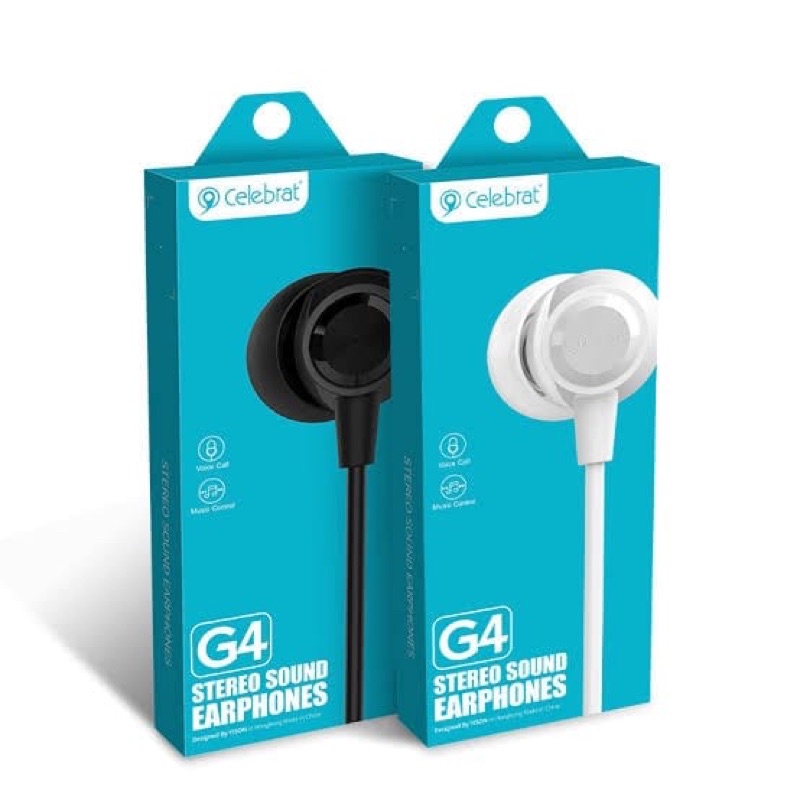 HEADSET HF EARPHONE HANDSFREE STEREO SUPER BASS CELEBRAT G4